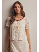 Load image into Gallery viewer, SHEER LACE TIE FRONT LAYER TOP
