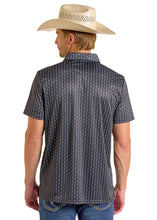 Load image into Gallery viewer, Mens black geo printed polo
