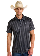 Load image into Gallery viewer, Mens black geo printed polo
