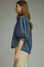 Load image into Gallery viewer, DENIM PUFF SLEEVE TOP
