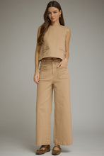 Load image into Gallery viewer, Camel Solid sleeveless Top with bit detailing
