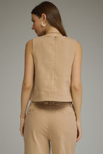 Load image into Gallery viewer, Camel Solid sleeveless Top with bit detailing
