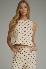 Load image into Gallery viewer, brown polka dot tank
