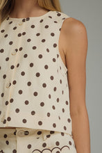 Load image into Gallery viewer, brown polka dot tank
