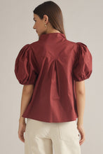 Load image into Gallery viewer, COGNAC RUFFLED TOP
