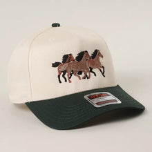 Load image into Gallery viewer, Wild Horses dark green Embroidery Trucker Hat
