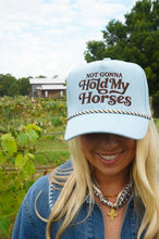 Load image into Gallery viewer, Hold My Horses Denim Trucker Hat
