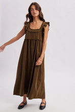 Load image into Gallery viewer, Ruffle Strap Corduroy Midi Dress
