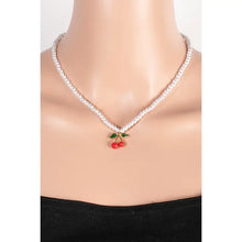 Load image into Gallery viewer, Cherry Pendant Pearl Beaded Necklace Set

