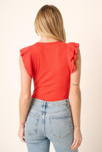 Load image into Gallery viewer, Red Ruffle Sleeve Bodysuit
