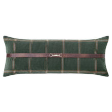 Load image into Gallery viewer, Windowpane Buckle Detailed Lumbar Pillow
