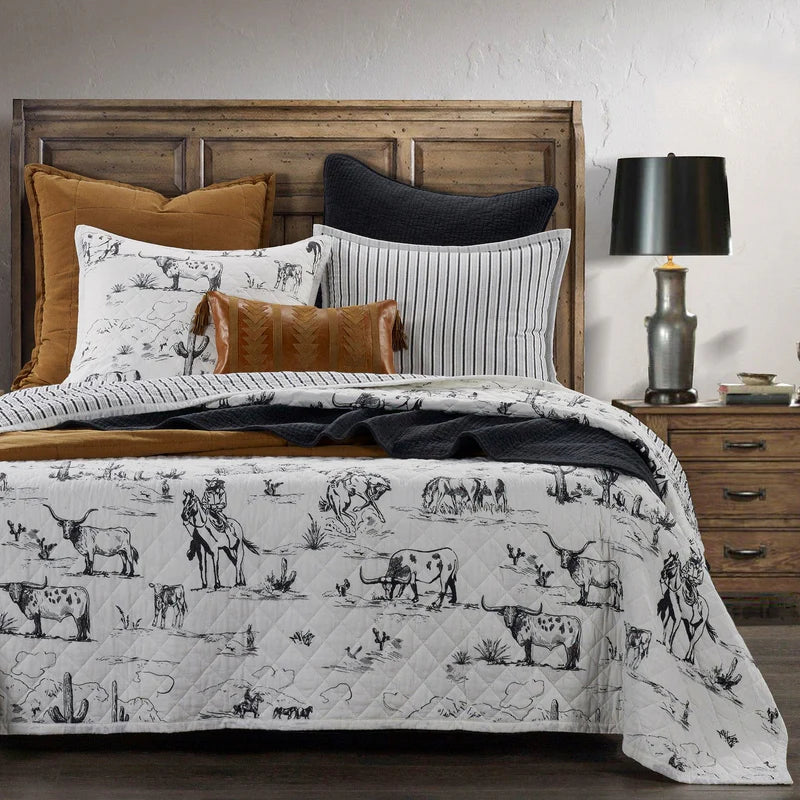 Ranch Life Printed Reversible Quilt Set Twin Size