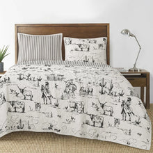 Load image into Gallery viewer, Ranch Life Printed Reversible Quilt Set Twin Size
