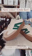 Load and play video in Gallery viewer, Beige/ Green Platform Sneakers
